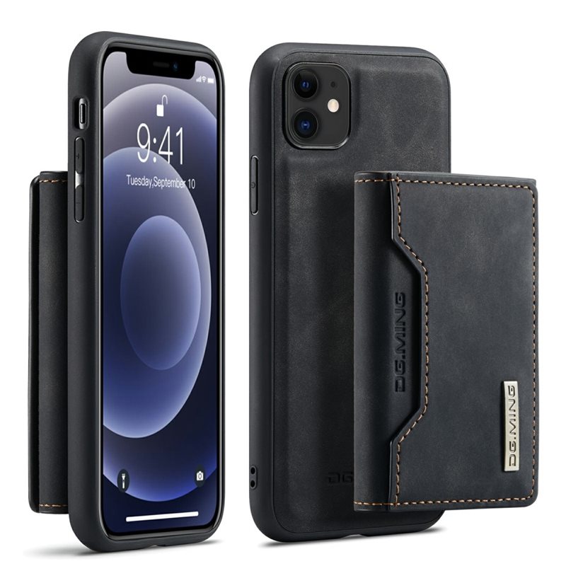 DG.MING iPhone 11 Skal med avtagbar plånbok, Svart