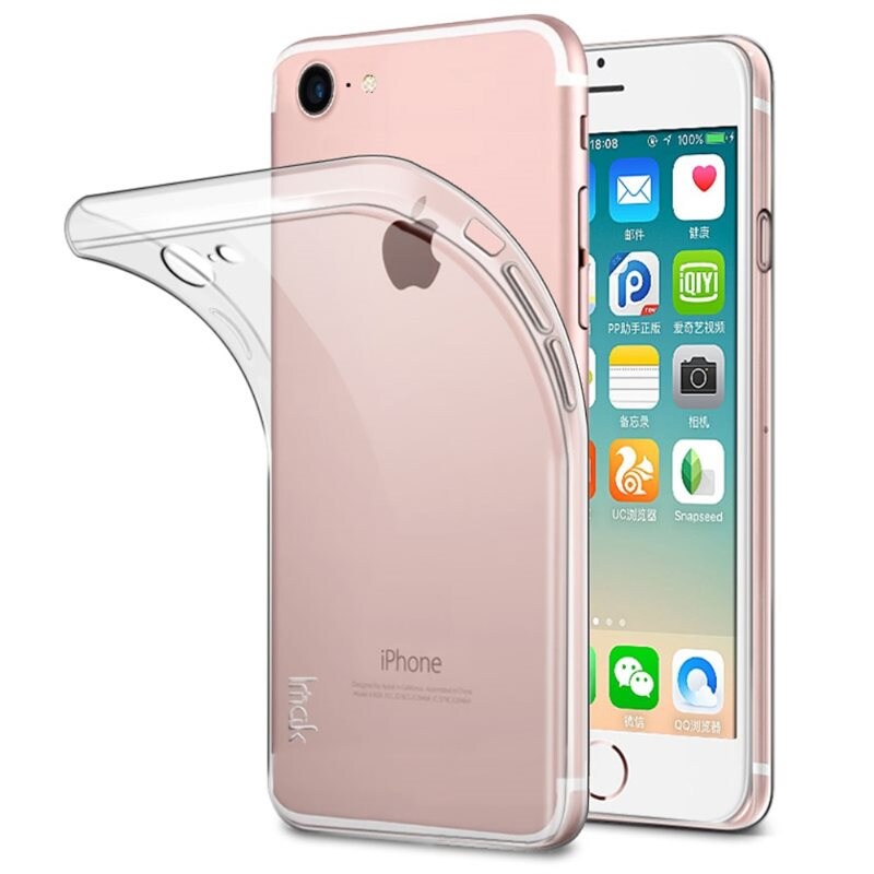 Imak iPhone 8 Skal i TPU, Genomskinlig - Snyggt mobilskal - Skyddar din mobil från skador och slitage