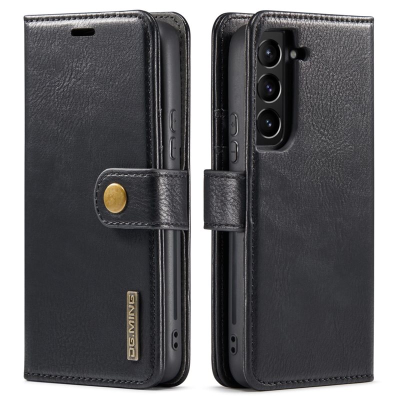 DG.MING Samsung Galaxy S22 Plus Plånboksfodral med avtagbart skal, Black - Stilrent läderfodral med avtagbart magnetiskt skal
