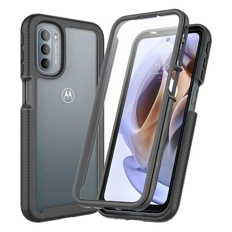 Motorola Moto G31/Moto G41 Mobilskal Full Protection, Svart - Heltäckande skal med integrerat skärmskydd