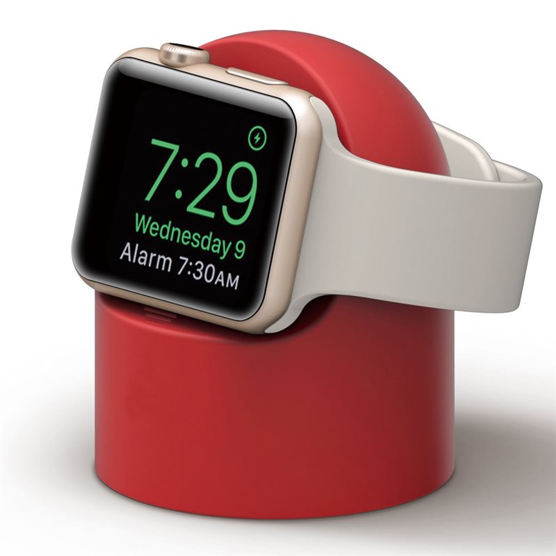 Apple Watch Laddningsställ i silikon, röd - Praktiskt ställ