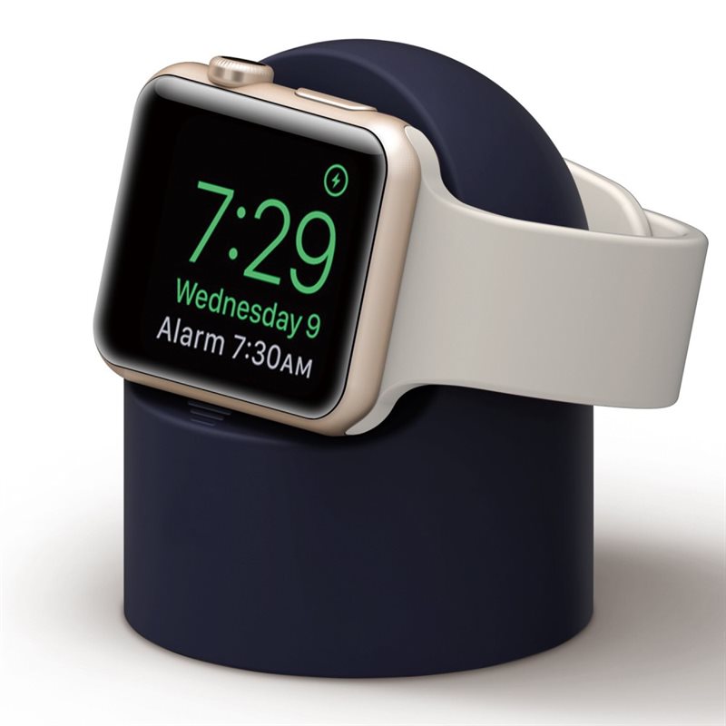 Apple Watch Laddningsställ i silikon, mörkblå - Praktiskt ställ