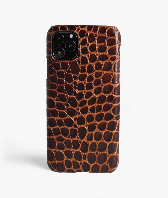 The Case Factory iPhone 11 Pro Max Skal Small Croco Brun