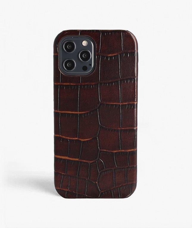 The Case Factory iPhone 12 Pro Max Skal Croco Brun