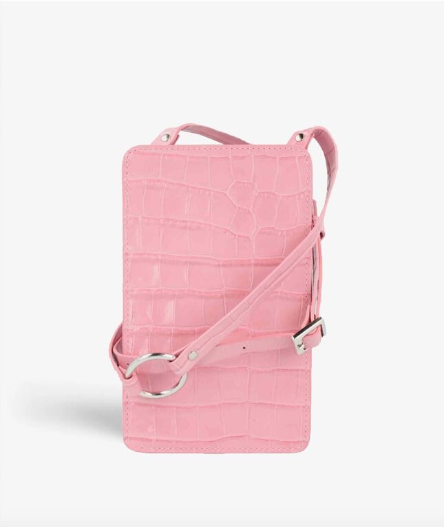The Case Factory Smart Crossbody Väska Croco Rosa