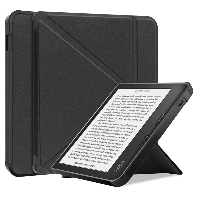 Kobo Libra 2 Fodral med ställfunktion, svart - Skyddande fodral