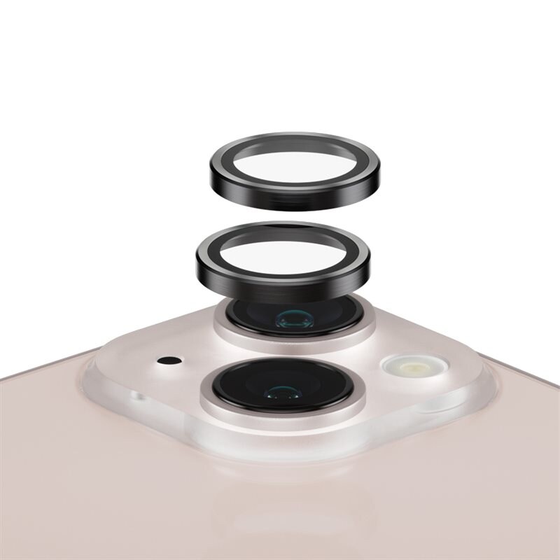 PanzerGlass iPhone 13 Hoops linsskydd med aluminiumram, Svart