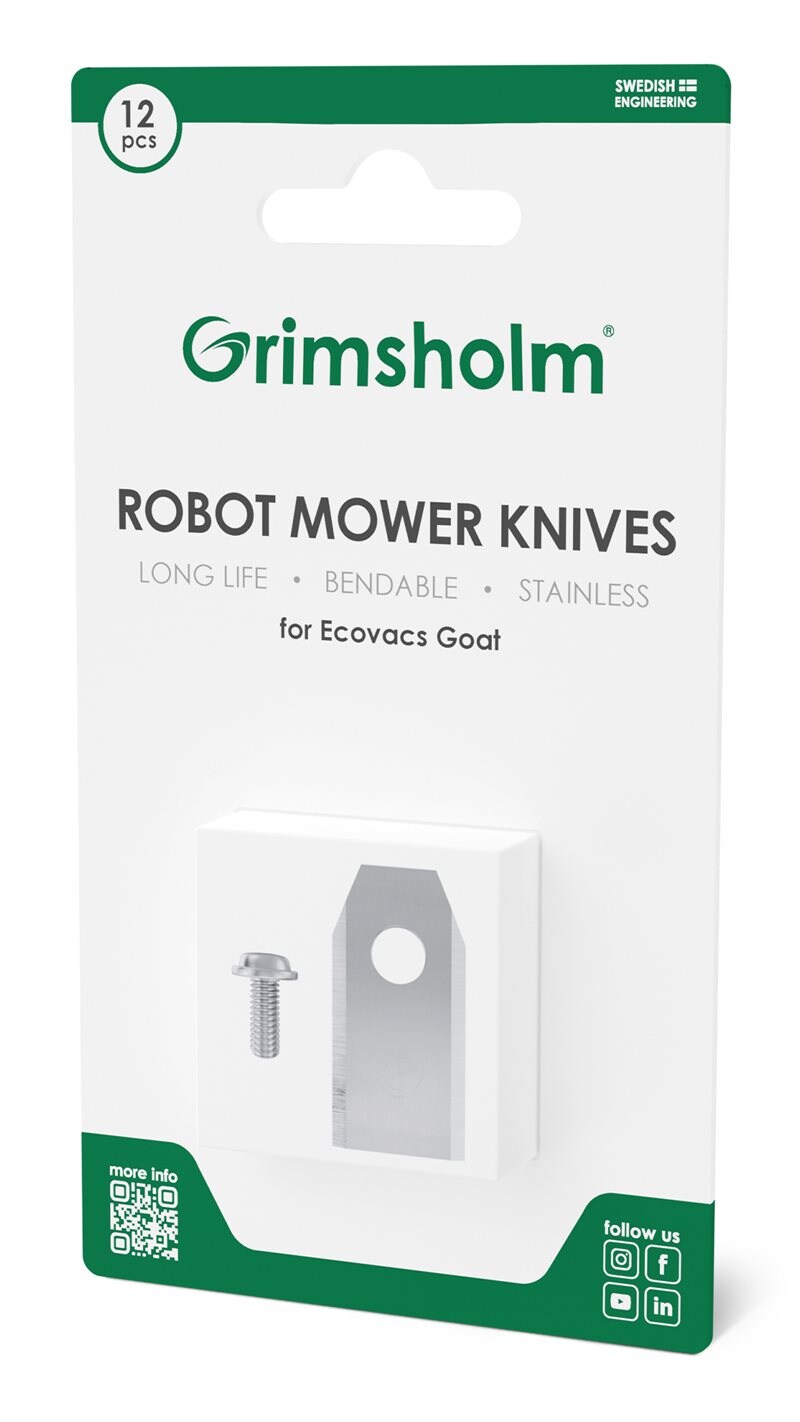 Grimsholm 12-Pack Robotgräsklipparknivar för Ecovacs GOAT G1-2000