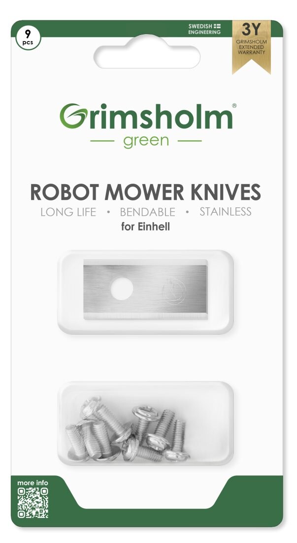 Grimsholm 9-Pack Robotgräsklipparknivar för Einhell Freelexo 900 LCD BT