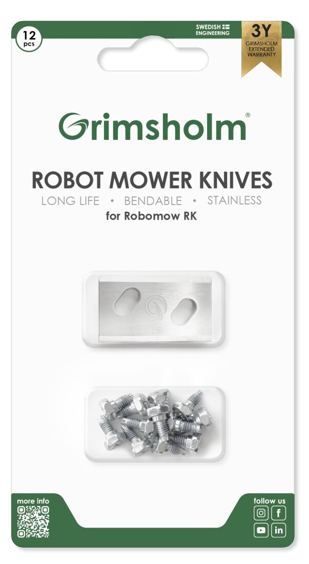 Grimsholm 12-Pack Robotgräsklipparknivar för Robomow RK4000 Pro