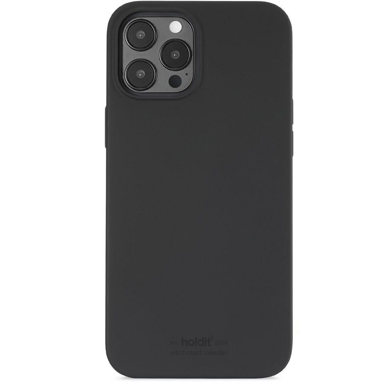 Holdit iPhone 12 Pro Max Silicone Case, Black - Trendigt skal i färg