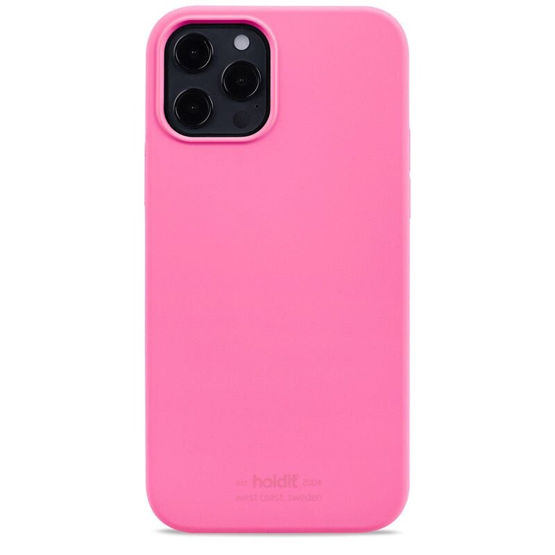 Holdit iPhone 12/iPhone 12 Pro Silicone Case, Bright Pink - Trendigt skal i färg