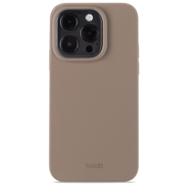 Holdit iPhone 14 Pro Silicone Case, Mocha Brown - Trendigt skal i färg