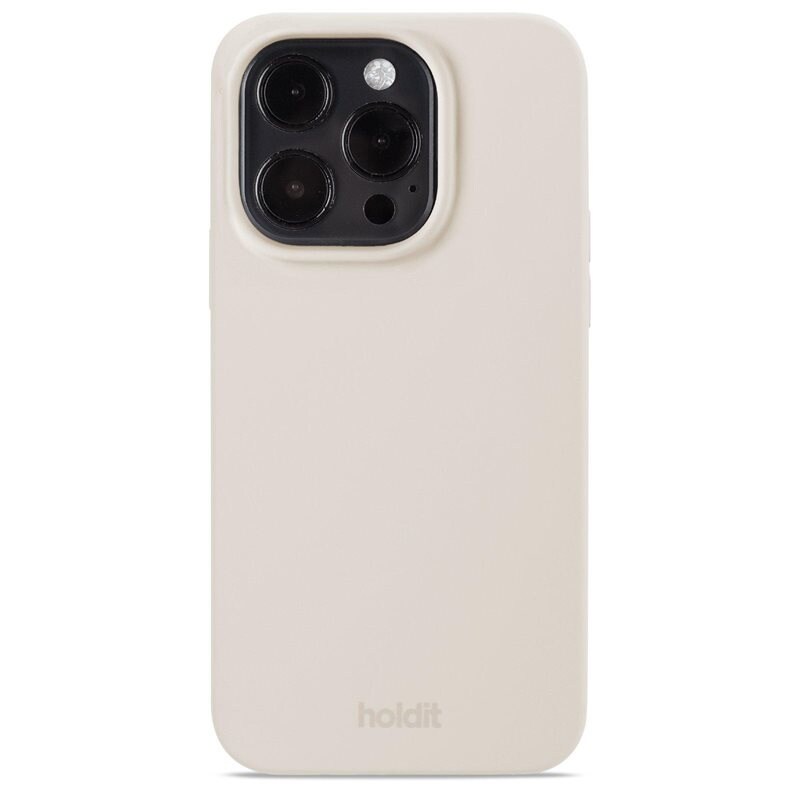 Holdit iPhone 15 Pro Silicone Case, Light Beige - Trendigt skal i färg