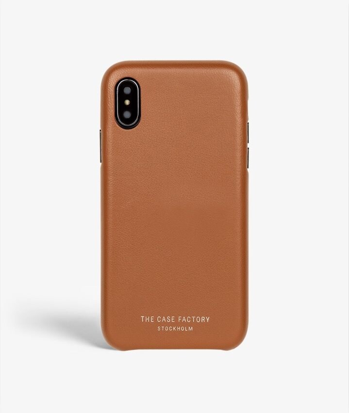 The Case Factory Street Collection iPhone X/XS Wrapped Egdes Nappa Cognac