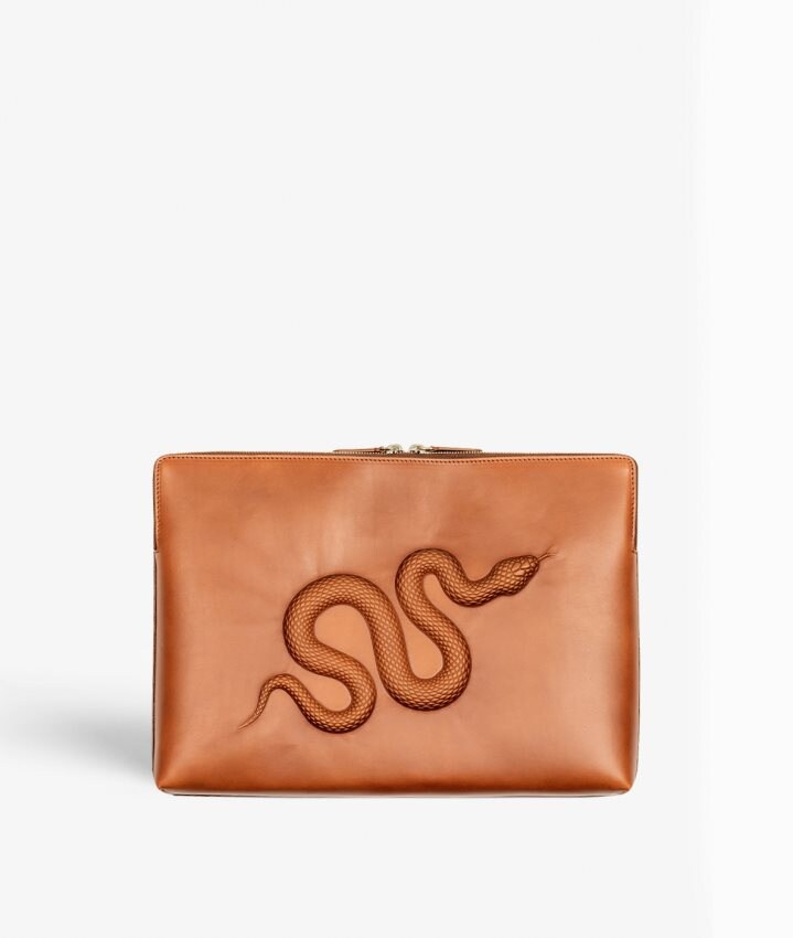 The Case Factory Laptopväska 15" Snake Vegetable Brun