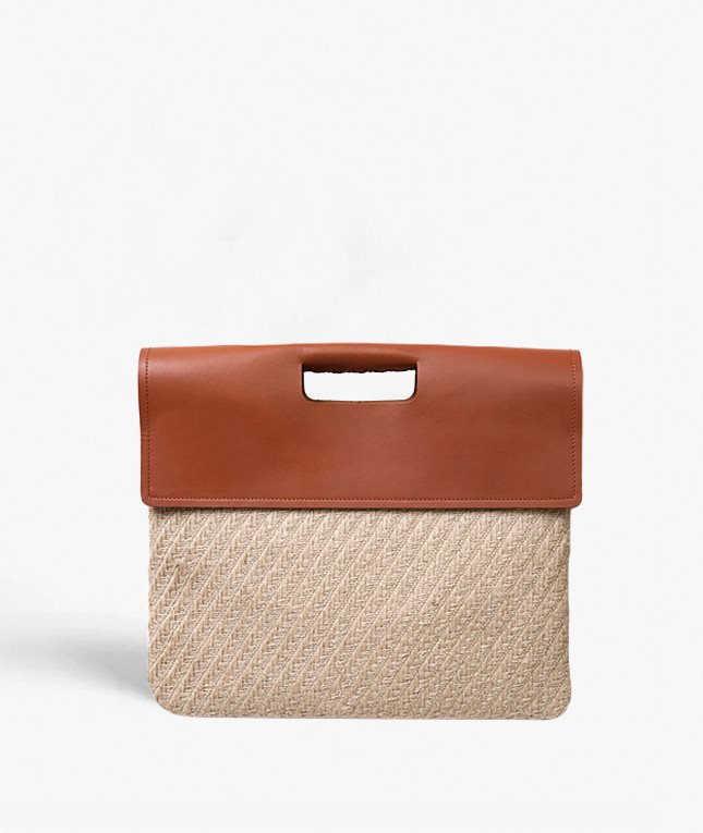 The Case Factory Trend Bag Jute Leather Vegetable Tanned Brun