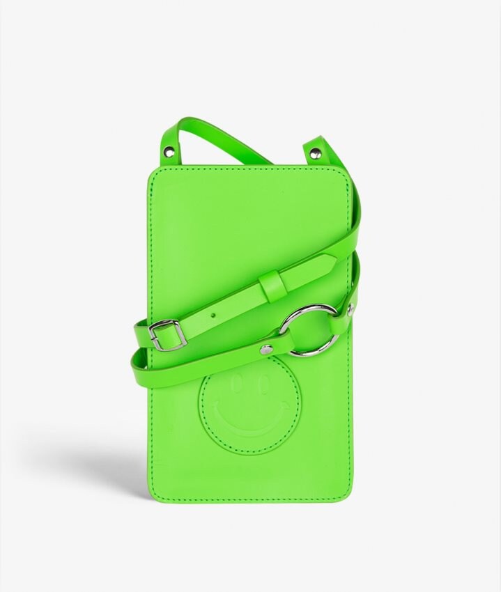 The Case Factory Smart Crossbody Väska Vegetable Tanned Smiley Grön