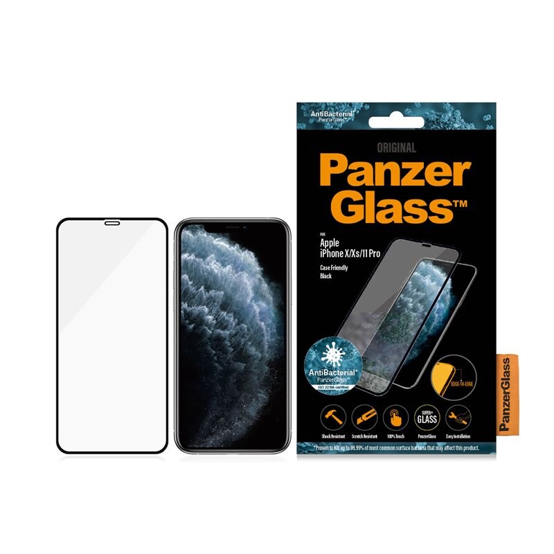 PanzerGlass iPhone X/XS Skärmskydd i reptåligt härdat glas - Edge-to-Edge