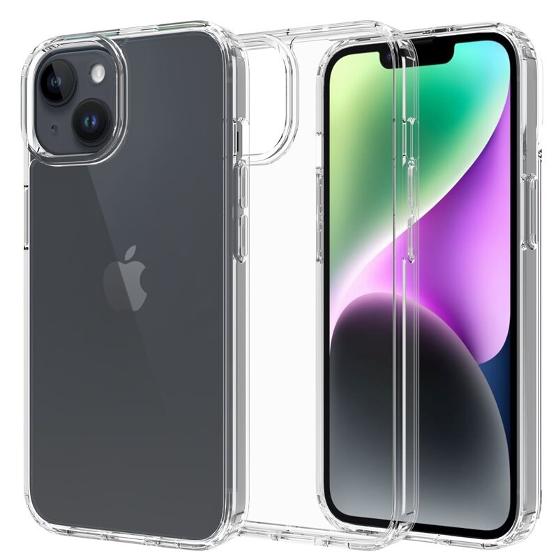 Mobique iPhone 14 Crystal Hybrid-skal, Genomskinlig - Stöttåligt mobilskal