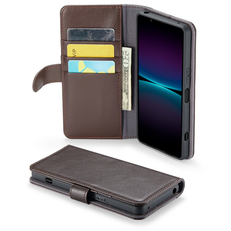 Mobique Sony Xperia 1 VI Plånboksfodral i Äkta Läder, Brun