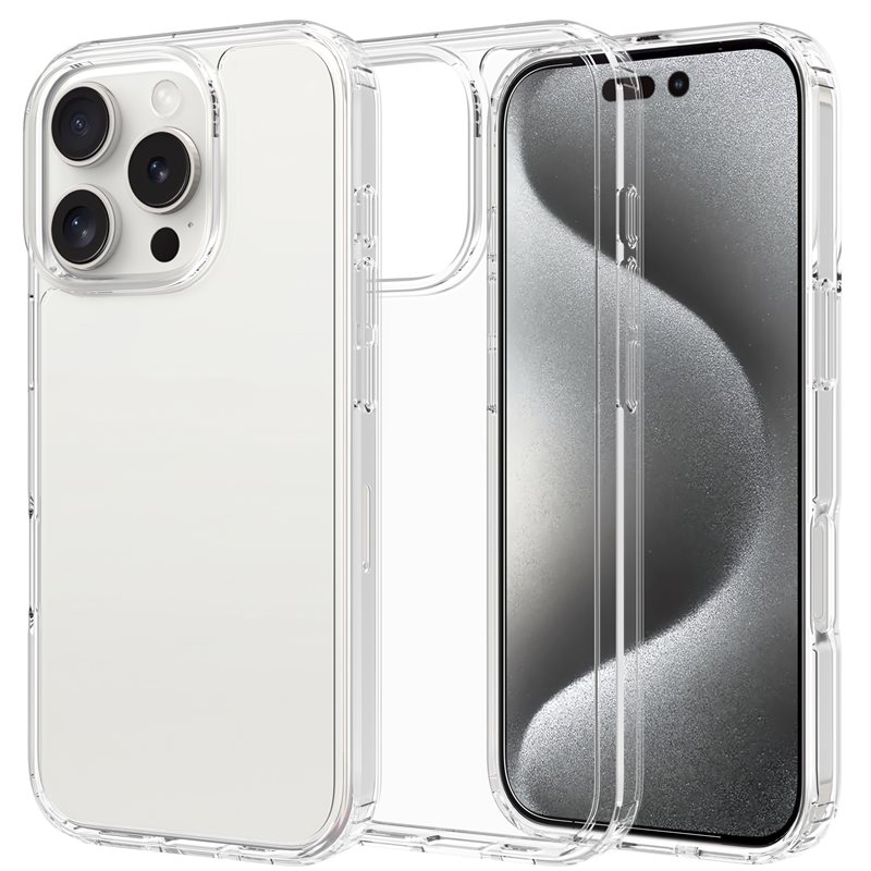 Mobique iPhone 16 Pro Crystal Hybrid-skal, Genomskinlig - Stöttåligt mobilskal