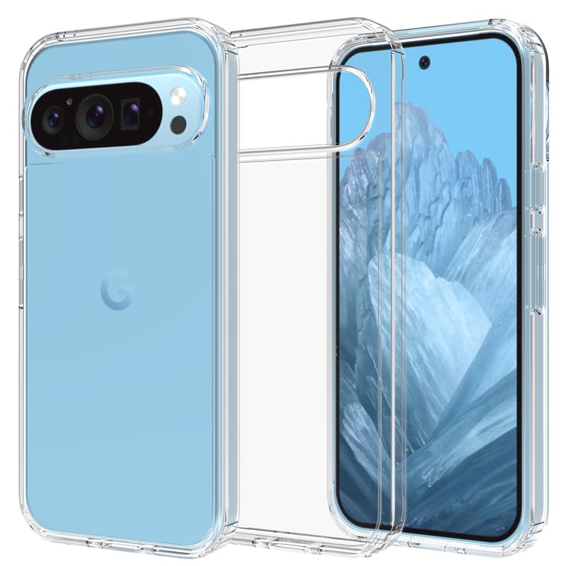 tectTech Google Pixel 9 Pro Crystal Hybrid-skal, Genomskinlig - Stöttåligt mobilskal