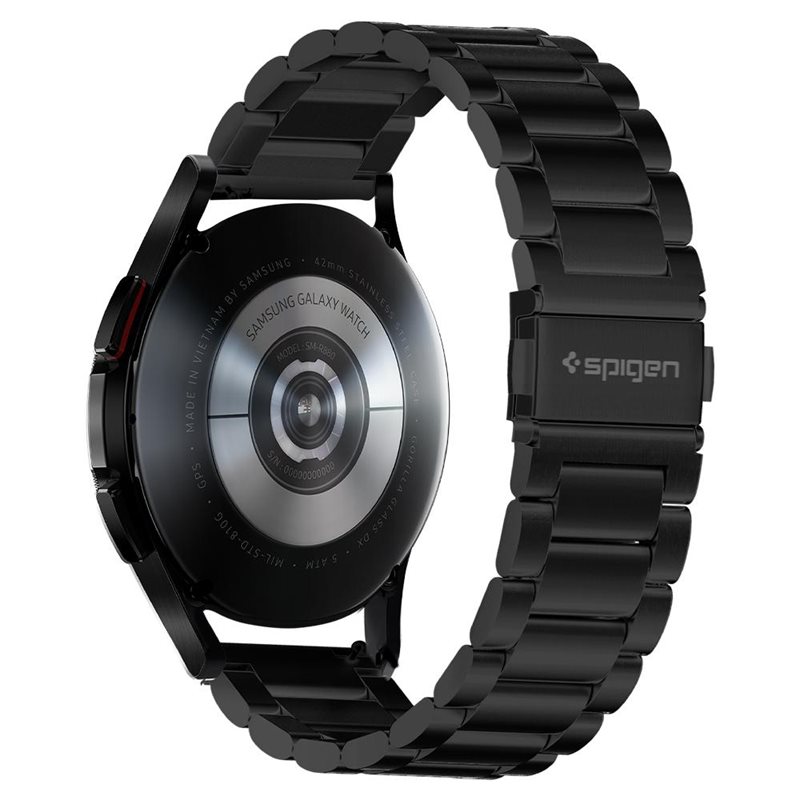 Spigen Samsung Galaxy Watch 4 44mm Metallarmband Modern Fit, svart - Snyggt metallarmband - Justerbar längd