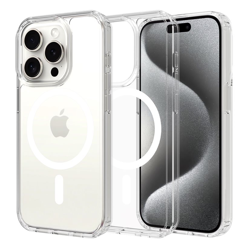 Mobique iPhone 15 Pro Max MagSafe Hybrid-skal, Genomskinlig