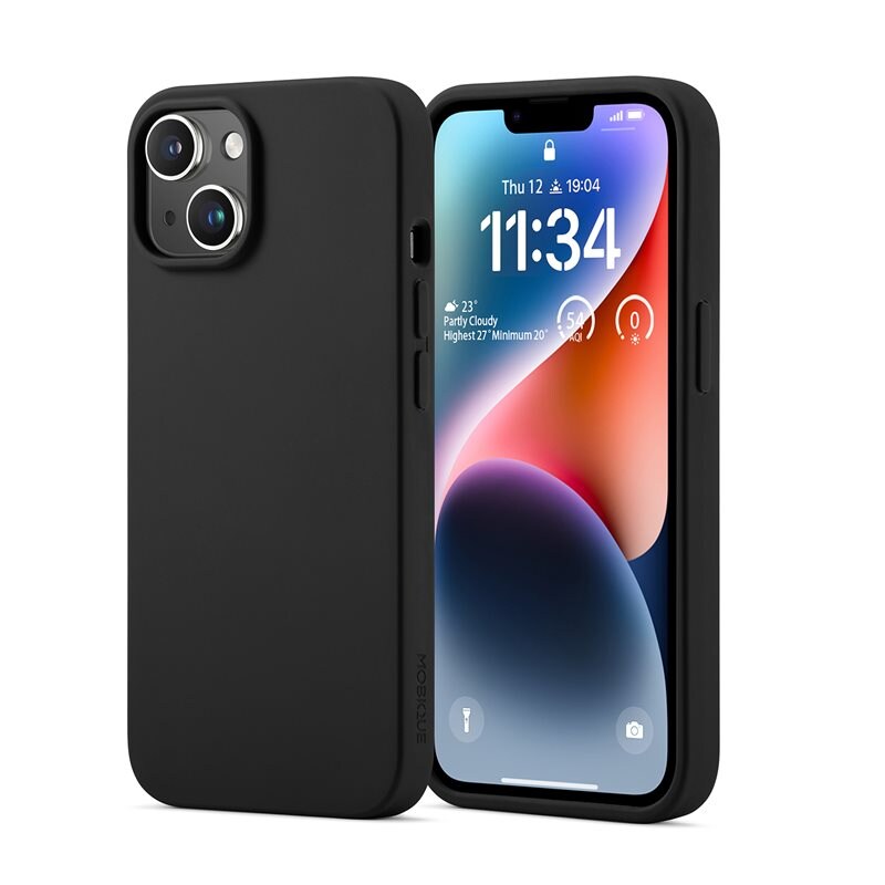 Mobique iPhone 14 Magnetiskt silikonskal, Svart