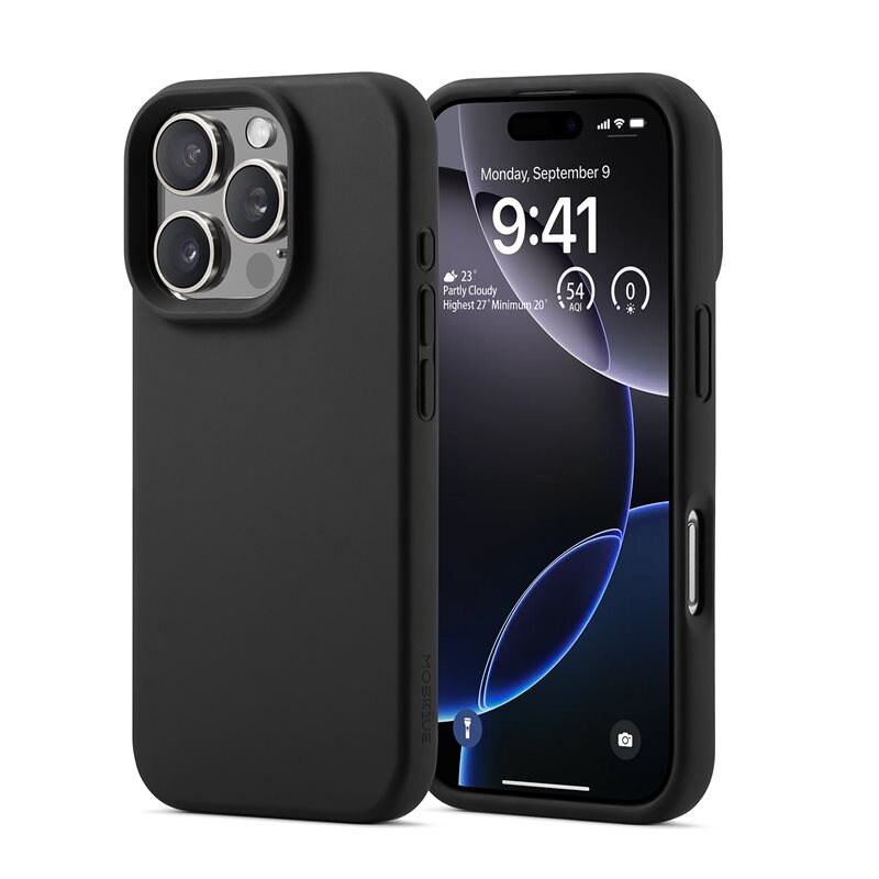 Mobique iPhone 16 Pro Magnetiskt silikonskal, Svart