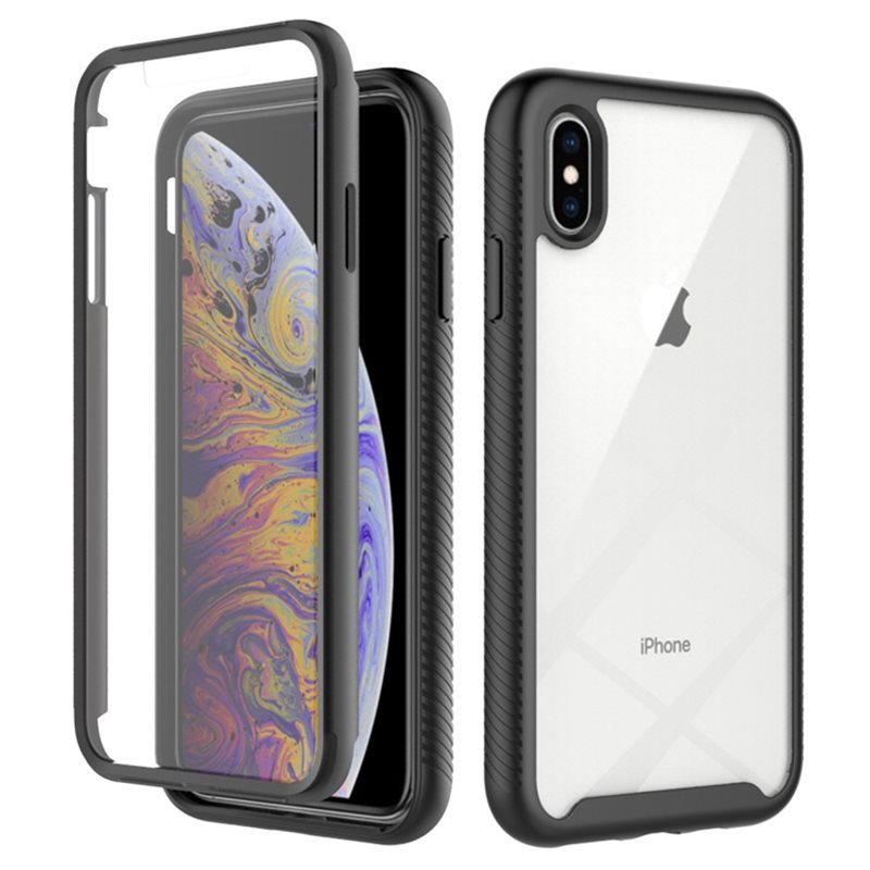 iPhone Xs Max Mobilskal Full Protection, Svart - Heltäckande skal med integrerat skärmskydd