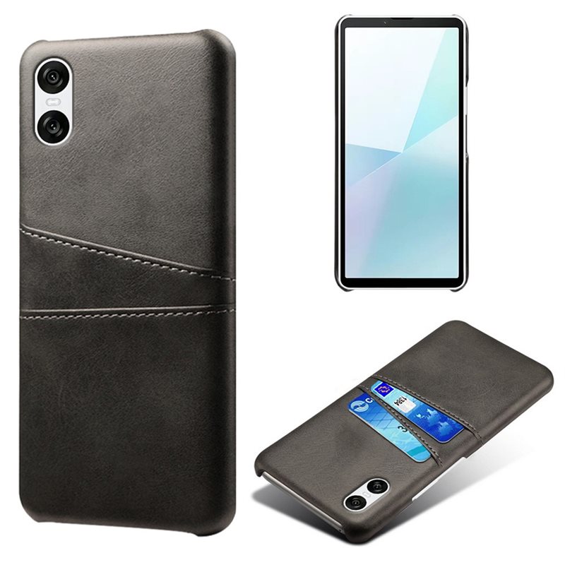 tectTech Sony Xperia 10 VI Snyggt skal med 2 kortfack, Svart - Mobilskal med korthållare