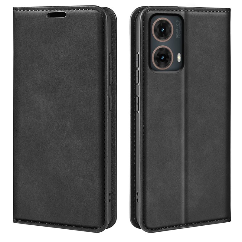 Motorola Moto G85 Slimmat fodral med kortfack, Svart - Plånboksfodral i slimmad design