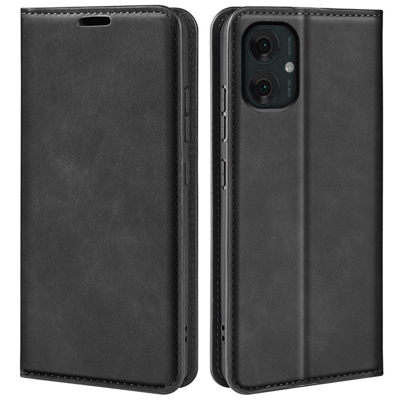 Motorola Moto G55 Slimmat fodral med kortfack, Svart - Plånboksfodral i slimmad design