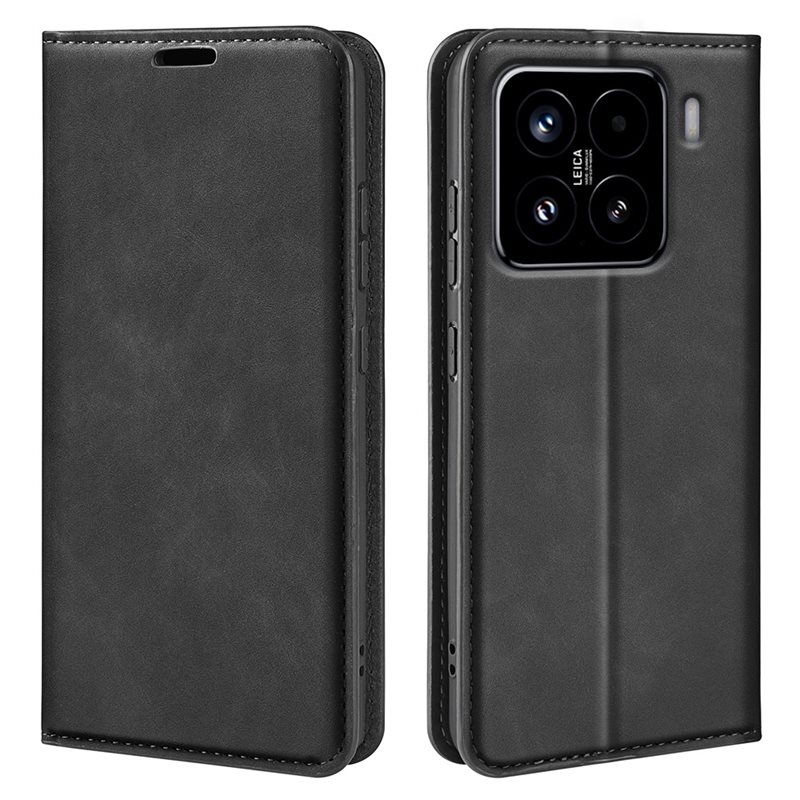 Xiaomi 15 Slimmat fodral med kortfack, Svart - Plånboksfodral i slimmad design