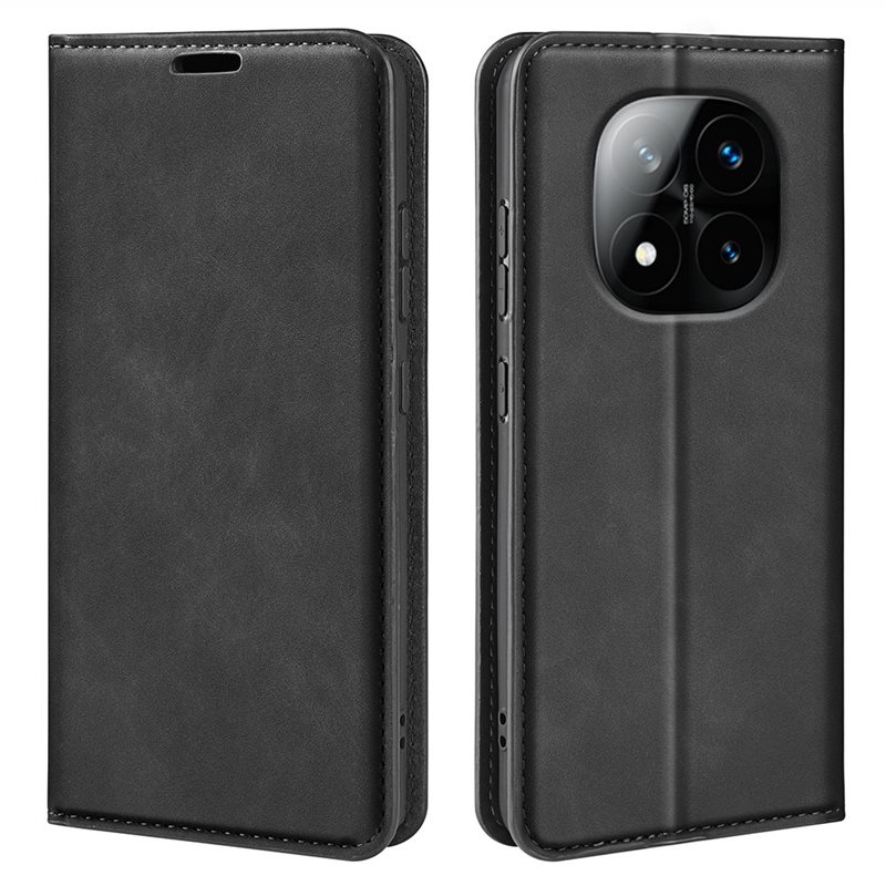 Xiaomi Redmi Note 14 Pro Plus Slimmat fodral med kortfack, Svart - Plånboksfodral i slimmad design