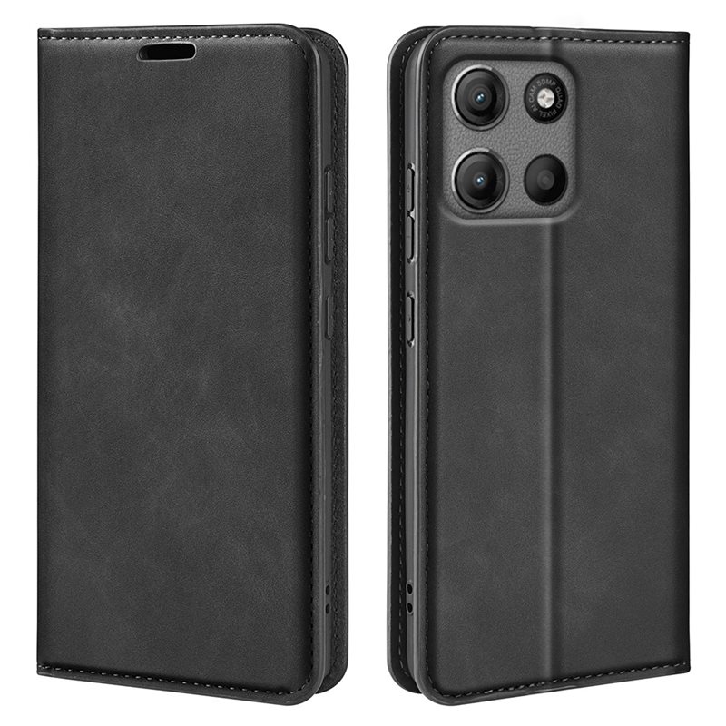 Motorola Moto G15 Slimmat fodral med kortfack, Svart - Plånboksfodral i slimmad design