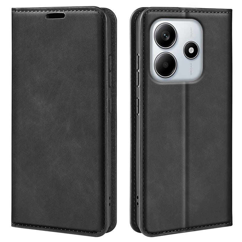 Xiaomi Redmi Note 14 4G Slimmat fodral med kortfack, Svart - Plånboksfodral i slimmad design
