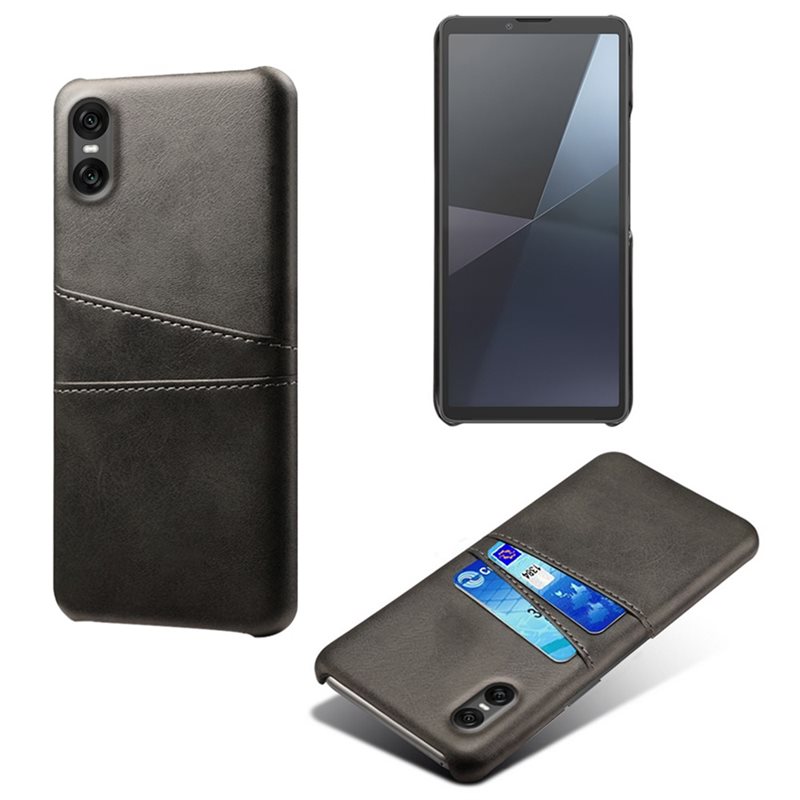 tectTech Sony Xperia 10 VII Snyggt skal med 2 kortfack, Svart - Mobilskal med korthållare