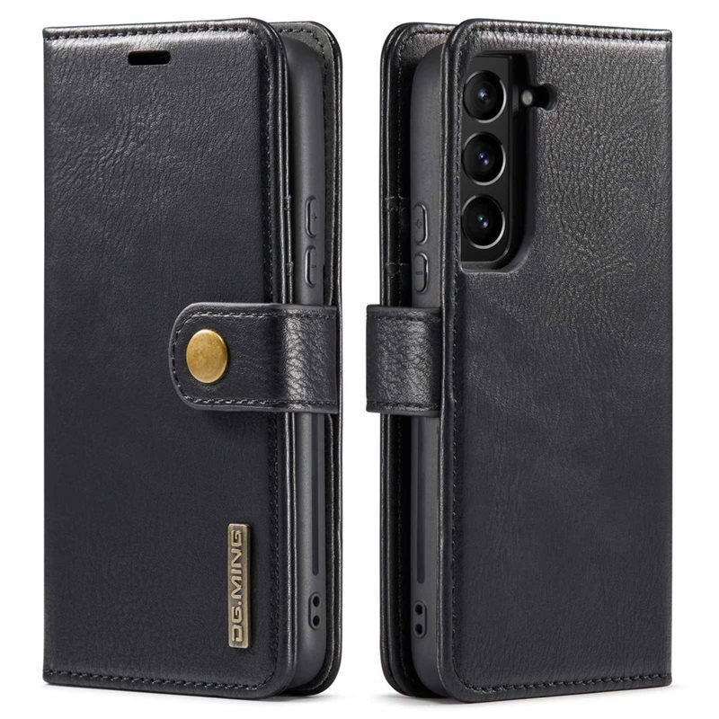 DG.MING Samsung Galaxy S23 Plus Plånboksfodral med avtagbart skal, Black - Stilrent läderfodral med avtagbart magnetiskt skal