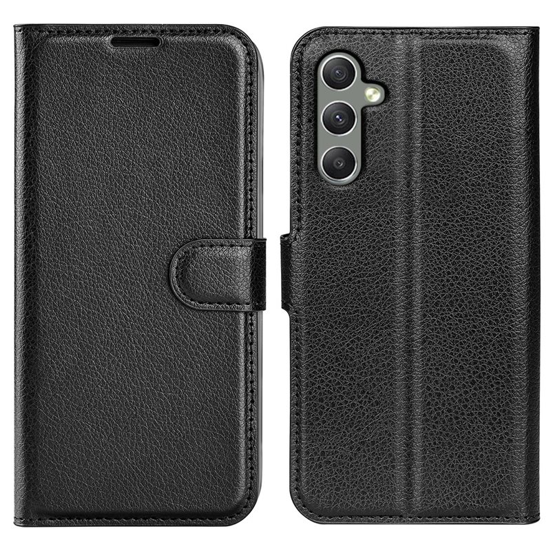 Samsung Galaxy A24 Enkelt mobilfodral, Svart - Praktiskt plånboksfodral med plats för sedlar och kort
