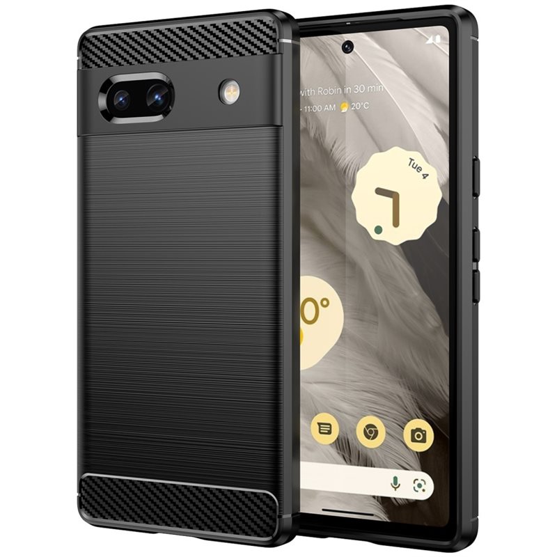 tectTech Google Pixel 7a TPU-skal Brushed, Svart - Mobilskal i snygg design