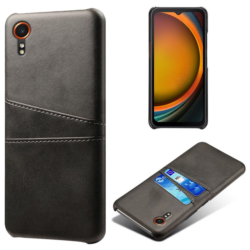 tectTech Samsung Galaxy Xcover 7 Snyggt skal med 2 kortfack, Svart - Mobilskal med korthållare