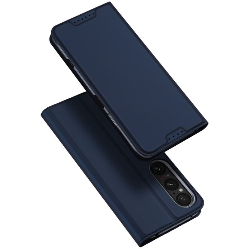 Dux Ducis Sony Xperia 1 VII Slimmat mobilfodral, Navy - Tunt mobilfodral med korthållare