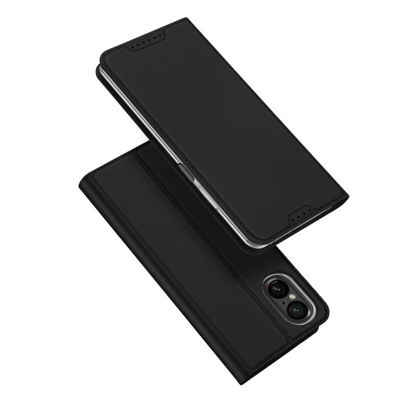 Dux Ducis Sony Xperia 10 VI Slimmat mobilfodral, Svart - Tunt mobilfodral med korthållare