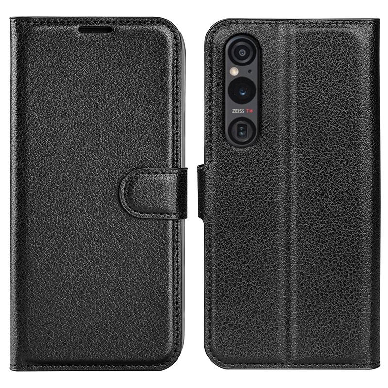 Sony Xperia 1 VI Enkelt mobilfodral, Svart - Praktiskt plånboksfodral med plats för sedlar och kort