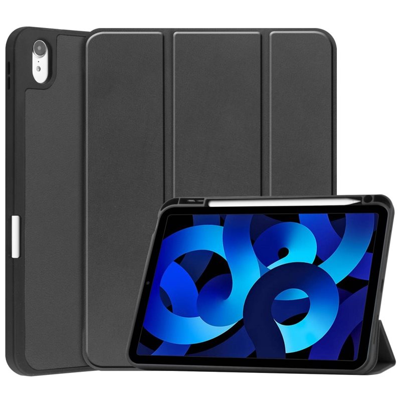 Apple iPad 10.9 10th Gen (2022) Tri-fold Fodral med pennhållare, Svart - Skyddande fodral