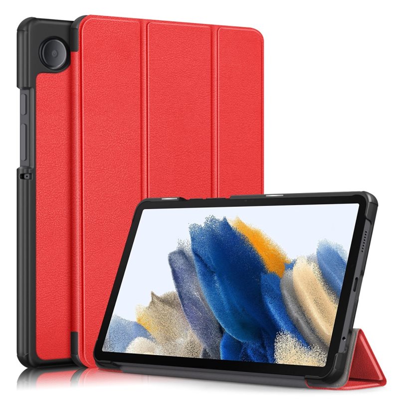 Samsung Galaxy Tab A9 Tri-Fold Fodral, Röd - Skyddande fodral med stödfunktion