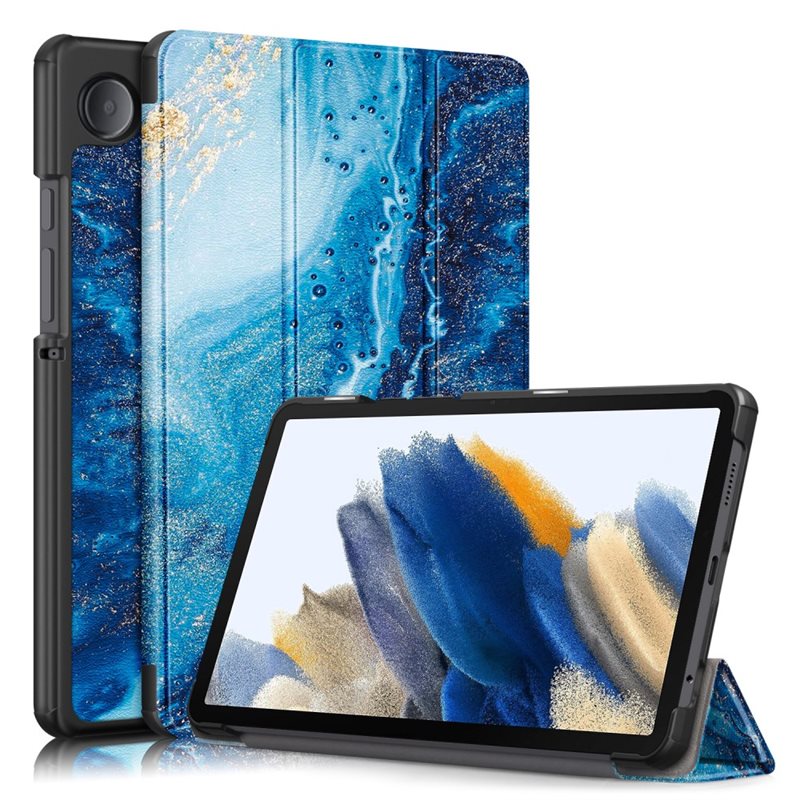 Samsung Galaxy Tab A9 Tri-Fold Fodral, hav - Skyddande fodral med stödfunktion